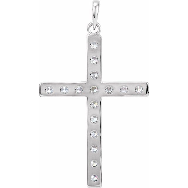 14K Yellow 1/4 CTW Natural Diamond Cross Pendant