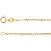 14K Yellow Gold 1 mm Beaded Curb Chain - 16 Inch Luxury Jewelry