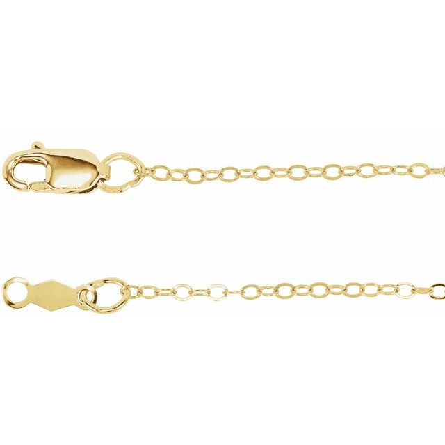 Flat Cable Chain Bracelet with Lobster Clasp in 14K Gold