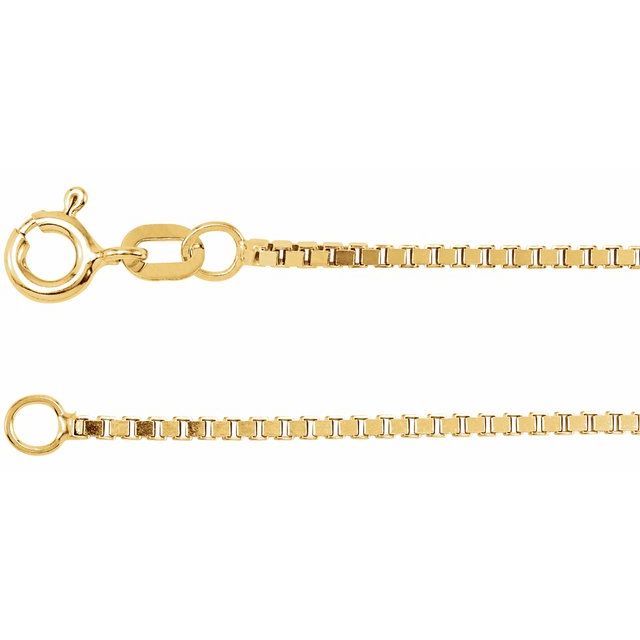 14K Yellow Gold, 1.3 mm Diamond-Cut Box 7" Chain Bracelet