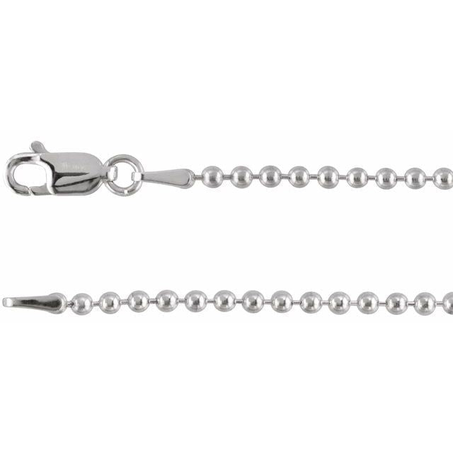 Hollow Bead Chain Necklace in 14K Gold