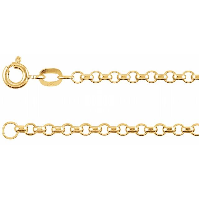 Hollow Diamond-Cut Rolo Chain Bracelet in 14K Gold