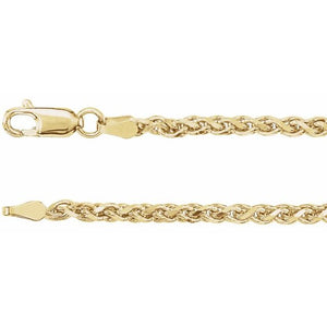 Diamond-Cut Wheat Chain Bracelet in 14K Gold