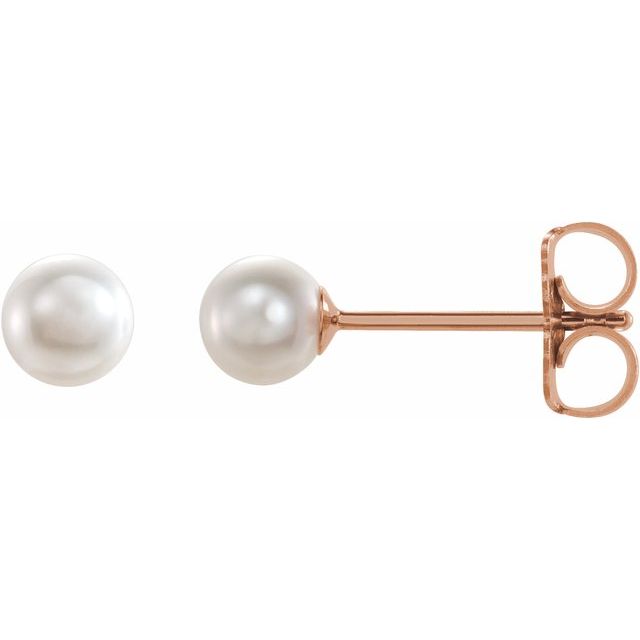 14K White Cultured White Freshwater Pearl Earrings