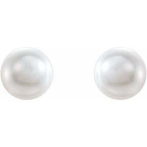 14K White Gold Cultured Freshwater Pearl Earrings - Timeless Elegance