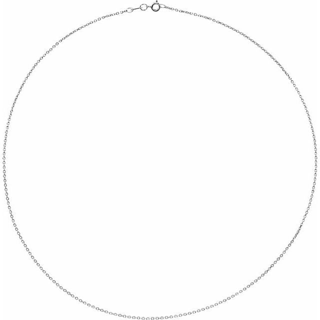 Exquisite Platinum 1 mm Cable Chain Necklace - 16 Inches Polished