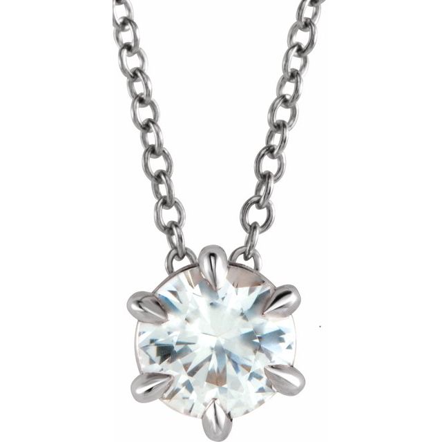 14K Gold Natural Diamond Solitaire Necklace