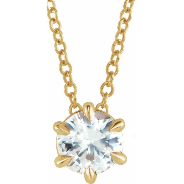 1/2 Ct Natural Diamond Solitaire Necklace Crafted in 14K Gold, Silver & Platinum