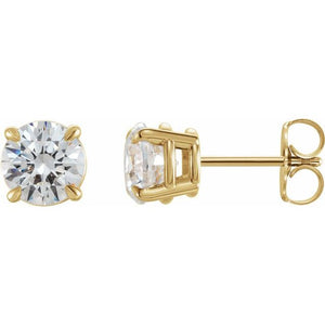 14K Gold Natural Morganite 4-Claw Prong Basket Earrings