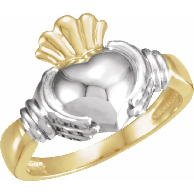 Claddagh Standard-Fit Flat Band | 14K Gold, 18K Gold, Silver & Platinum | Polished
