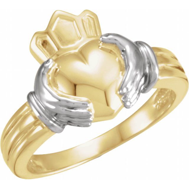 Claddagh Band | 14K Gold, 18K Gold & Silver | 13.25 Mm - 14.65 Mm | Polished