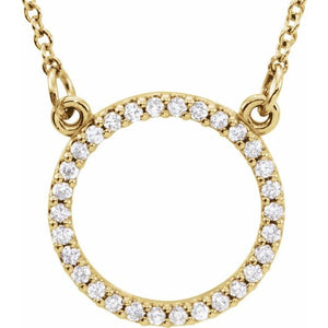 14K Gold Natural Diamond Circle Necklace