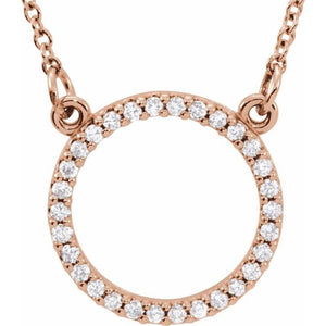 14K Gold Natural Diamond Circle Necklace