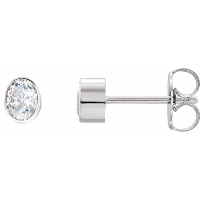 14K Gold Natural Diamond Bezel-Set Earrings