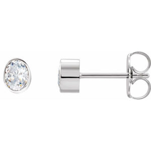 14K Gold Natural Diamond Bezel-Set Earrings