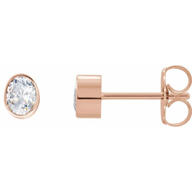 14K Gold Natural Diamond Bezel-Set Earrings