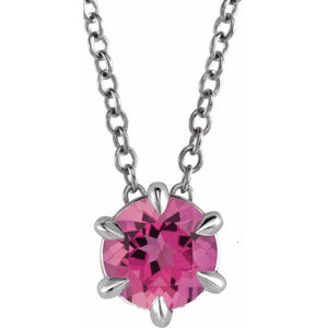 14K Gold Natural Diamond Solitaire Necklace
