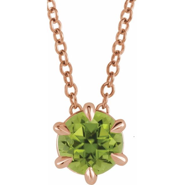 14K Gold Natural Diamond Solitaire Necklace