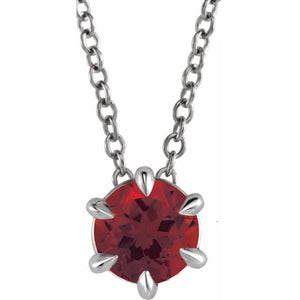 14K Gold Natural Diamond Solitaire Necklace