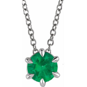 14K Gold Natural Diamond Solitaire Necklace