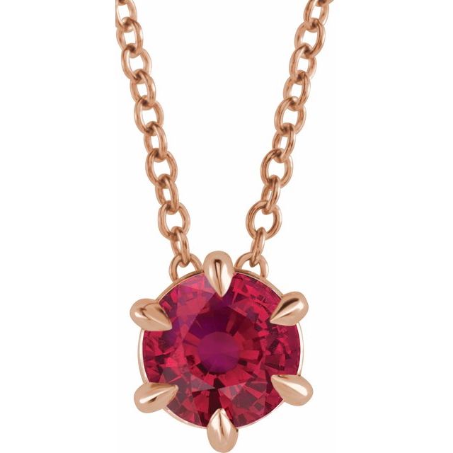 Radiant Sapphire Solitaire Necklace in 14K Gold, Sterling Silver & Platinum