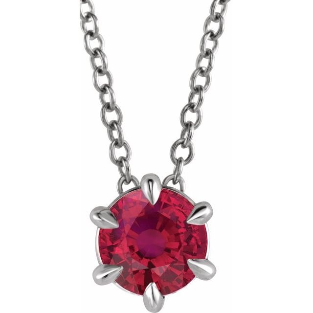 14K Gold Natural Diamond Solitaire Necklace