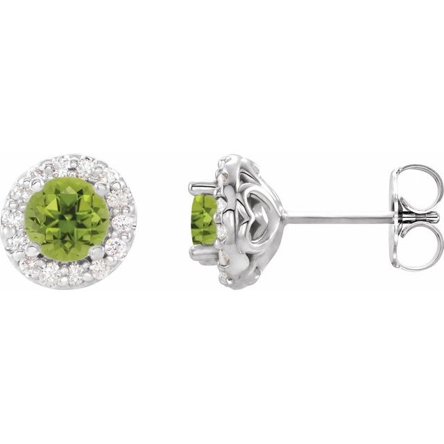 1/10 CTW Natural Blue Zircon and Diamond Halo Earrings in 14K Gold, Silver & Platinum