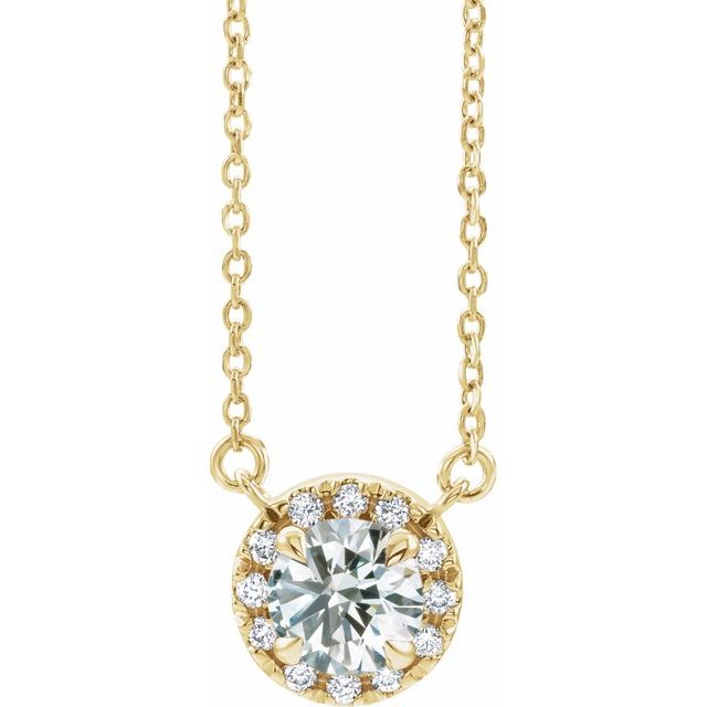 1/5 CTW Lab-Grown Round Diamond French-Set Necklace in 14K Gold