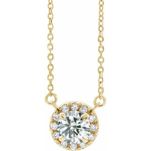 1/5 CTW Lab-Grown Round Diamond French-Set Necklace in 14K Gold