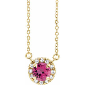 14K Gold Alexandrite And Diamond Necklace