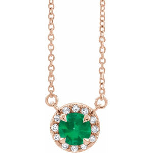 14K Gold Alexandrite And Diamond Necklace