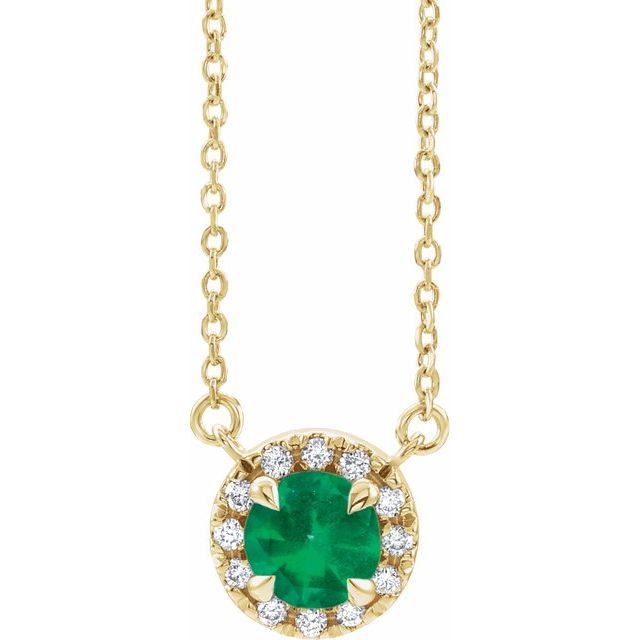 14K Gold Alexandrite And Diamond Necklace