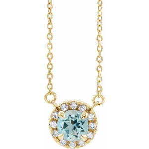 14K Gold Alexandrite And Diamond Necklace