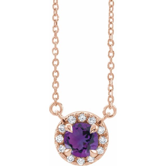 14K Gold Alexandrite And Diamond Necklace
