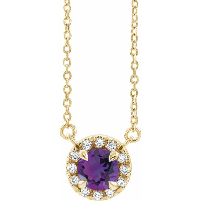 14K Gold Alexandrite And Diamond Necklace