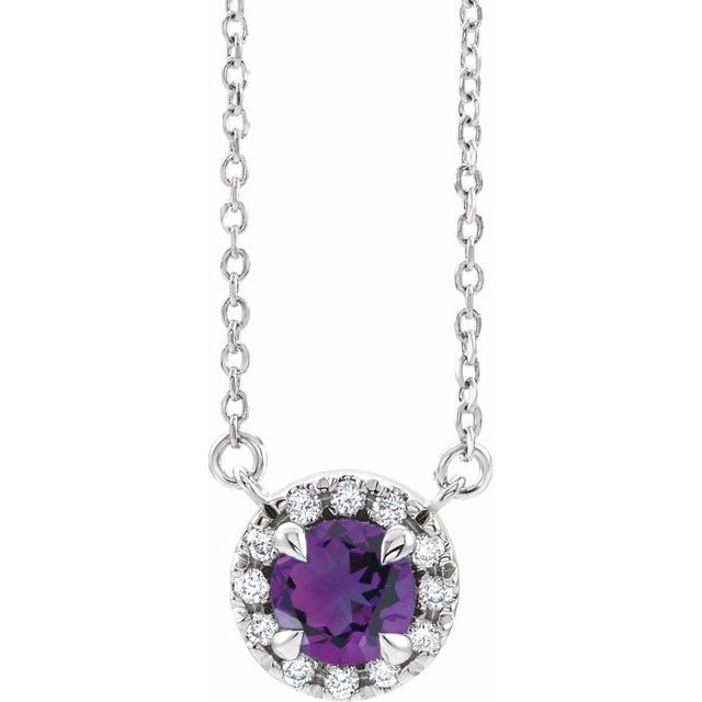 14K Gold Alexandrite And Diamond Necklace