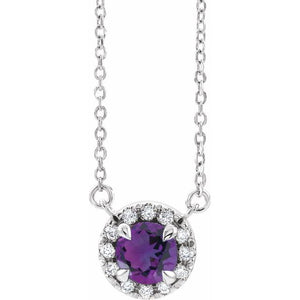 14K Gold Alexandrite And Diamond Necklace