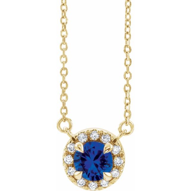 14K Gold Alexandrite And Diamond Necklace