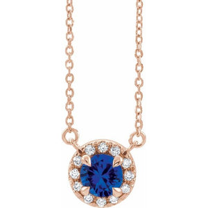 14K Gold Alexandrite And Diamond Necklace