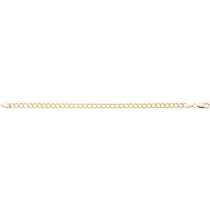 14K Yellow Gold 4 mm Curb Charm Bracelet - Elegant Luxury Design