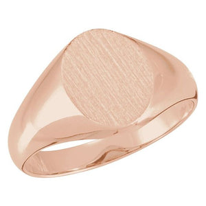 Signet Ring | 14K Gold, 18K Gold, Silver & Platinum | 10 X 12 Mm | Oval | Polished