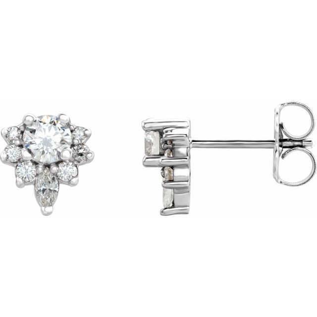 14K Gold Natural Diamond Earrings - Options Available