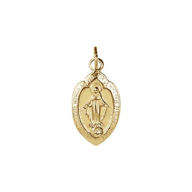 Sterling Silver 23x15 mm Oval Miraculous Medal Necklace - Elegant Design