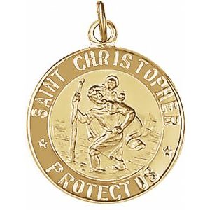 Sterling Silver 22 mm St. Christopher Travel Medal - Faith and Protection