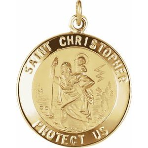 Sterling Silver 22  mm St. Christopher Medal