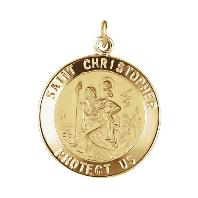 Sterling Silver 22 mm St. Christopher Travel Medal - Faith and Protection