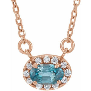 14K Gold Alexandrite And Diamond Necklace - Options Available