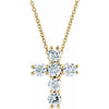 14K Yellow Gold Natural Diamond Cross Pendant - 1/3 CTW