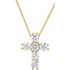 14K Yellow 1/3 CTW Natural Diamond Cross Pendant