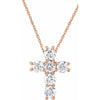 14K Yellow 1/3 CTW Natural Diamond Cross Pendant